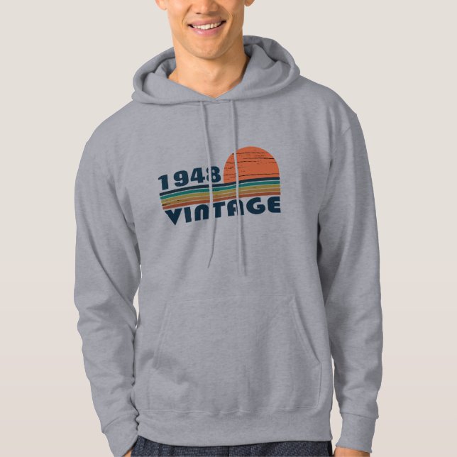 Personlig vintage födelsedagspresent hoodie (Framsida)
