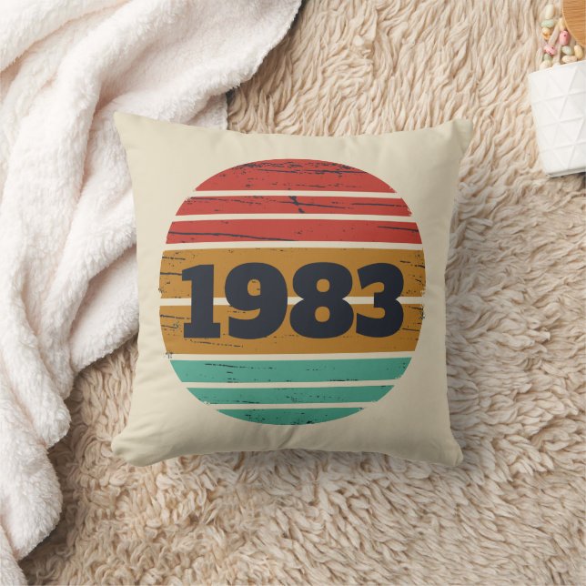 Personlig vintage födelsedagspresent kudde (Filt)