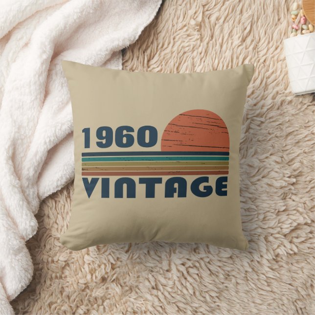 Personlig vintage födelsedagspresent kudde (Filt)