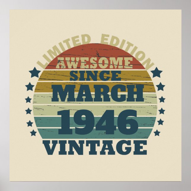 Personlig vintage födelsedagspresent poster (Framsidan)