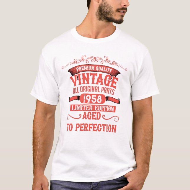Personlig vintage födelsedagspresent t shirt (Framsida)