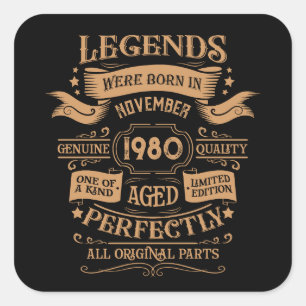 Personlig vintage födelsedagstall whiskey tema fyrkantigt klistermärke