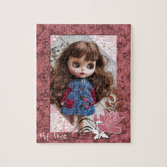 Personlig, vintage, foto ram pussel (Vertikal)