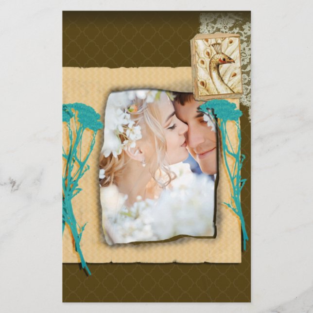 Personlig Vintage Fotokollage Brevpapper (Framsida)