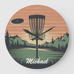 Personlig Vintage Frisbee Disk Golf Basket Stor Klocka