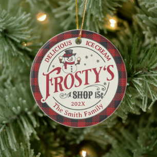 Personlig Vintage Frosty's Ice Cream Julgransprydnad Keramik