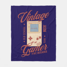 Personlig Vintage Gamer 50:e födelsedagsgåva Fleecefilt