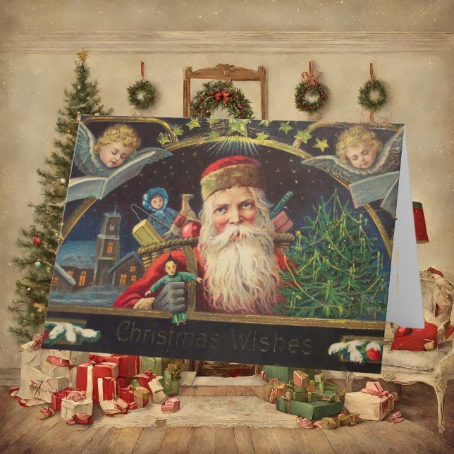 Personlig Vintage Gamla klassiska tomten Helgkort (Skapare uppladdad)