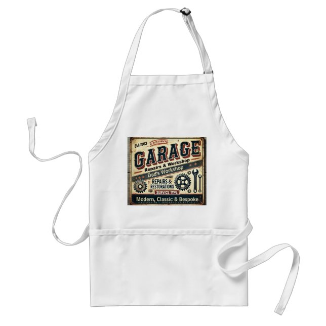 Personlig Vintage Garage Apron Förkläde (Framsidan)