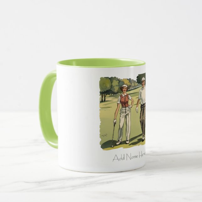 Personlig Vintage Golfer's Combo Mugg (Framsida vänster)