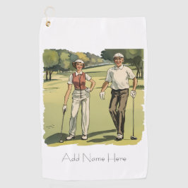 Personlig Vintage Golfers Golf Towel