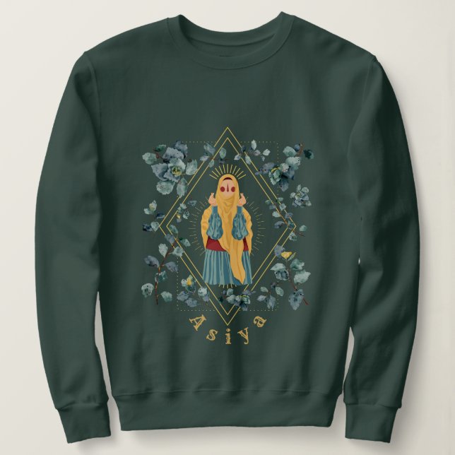 Personlig Vintage Grönt Muslimah Sweatshirt T Shirt (Design framsida)