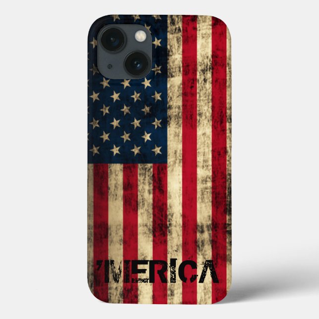 Personlig Vintage Grunge 'Merica Flagga (Baksida)
