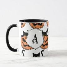 Personlig vintage Halloween-katt skräckinjagande m