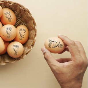Personlig Vintage Hen Namn Egg Kärlek Stämpel