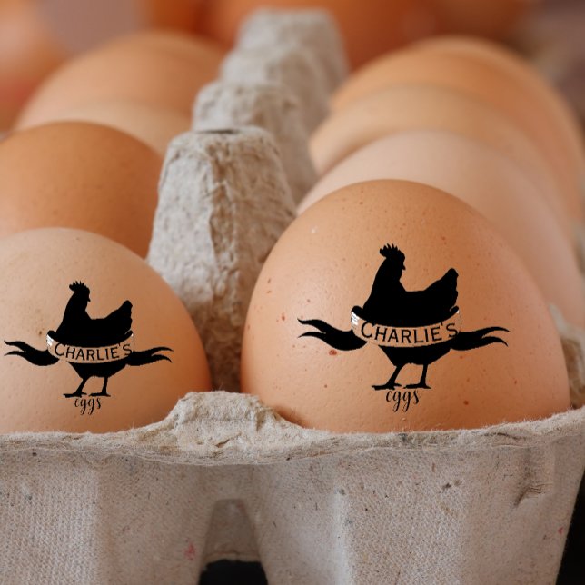 Personlig Vintage Hen Namn Egg Kärlek Stämpel (Skapare uppladdad)