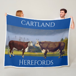 Personlig Vintage Hereford Cow och Bull Fleecefilt