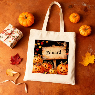 Personlig Vintage Höst Pumpafält Halloween Tygkasse