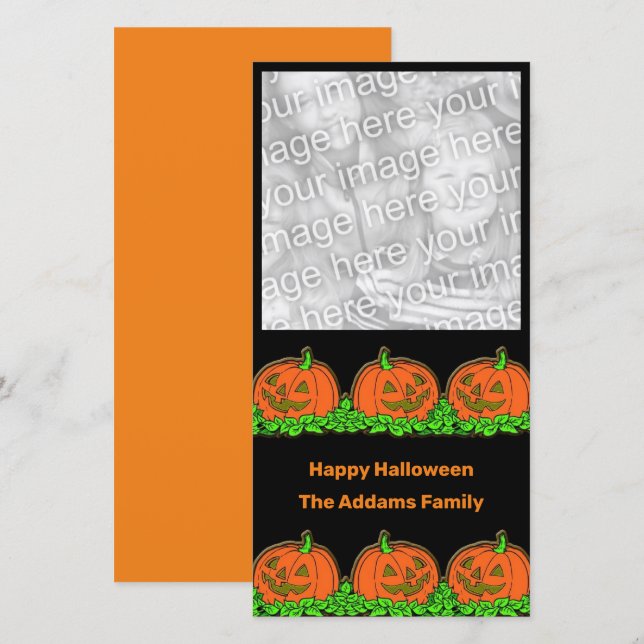 Personlig Vintage Jack O’ Lantern Pumpa  Julkort (Fram/baksida)