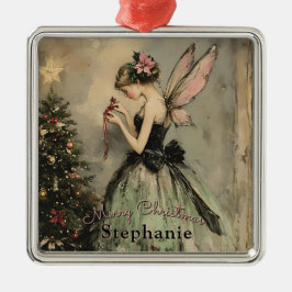 Personlig Vintage jul Fairy Träd Julgransprydnad Metall