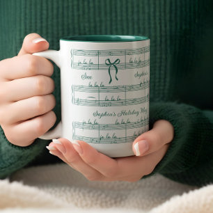 Personlig Vintage jul Sång Music Note Två-Tonad Mugg