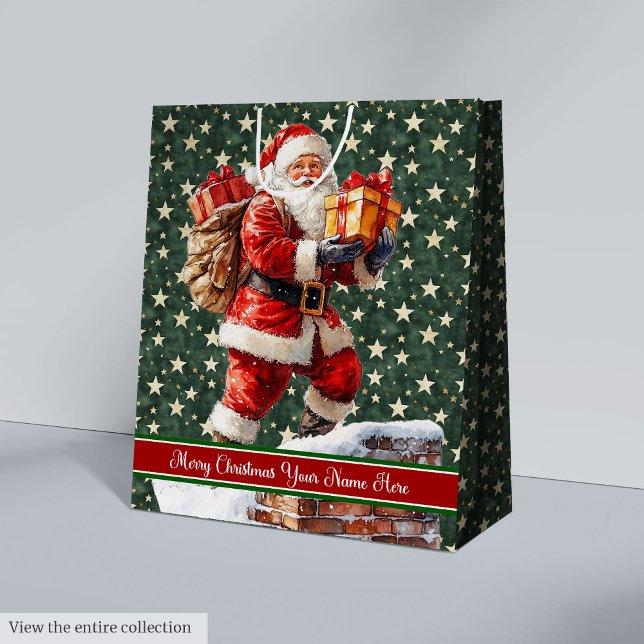 Personlig Vintage Jultomten julklapp (Personalized Vintage Santa Claus Christmas Bag)