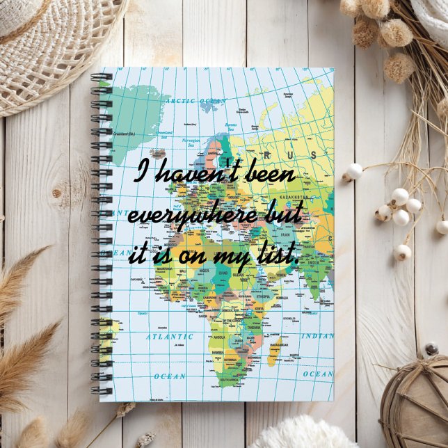 Personlig Vintage Karta Anteckningsbok Med Spiral (Perfect gift for travelers, backpackers, or those who wander around dreaming about hitting the road.)