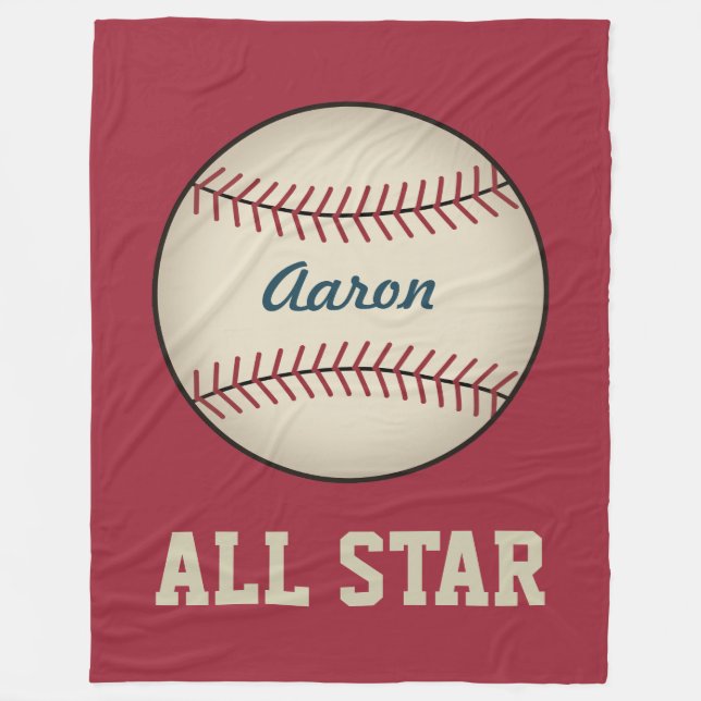 Personlig Vintage Kids Baseball Fleece Blanket (Framsidan)