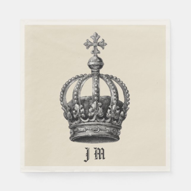 Personlig Vintage Krona Papper Luncheon Napkin Pappersservett (Framsidan)