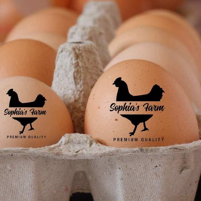 Personlig Vintage Kycklingägg från Namn Stämpel (personalized egg stamp)
