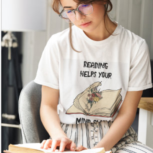 Personlig Vintage Läsa Bok Vild Flowers T Shirt