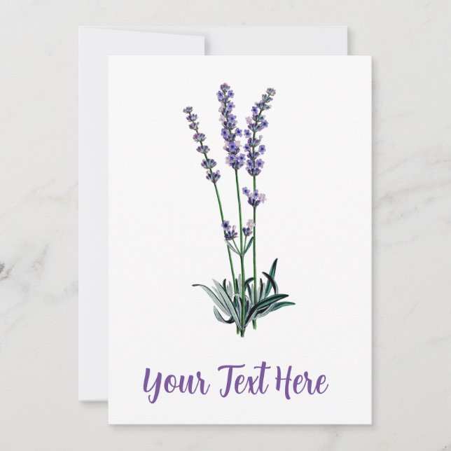 Personlig Vintage Lavender Flower Inbjudningar (Framsida)