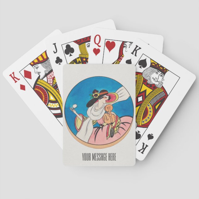 Personlig Vintage Mode Blue och Rosa Casinokort (Baksidan)