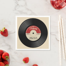 Personlig Vintage Music Temaparty Decor Pappersservett