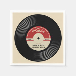Personlig Vintage Music Temaparty Decor Pappersservett