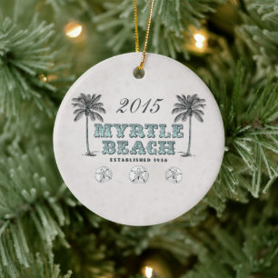 Personlig Vintage Myrtle Beach South Carolina Julgransprydnad Keramik
