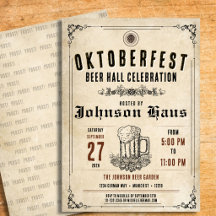 Personlig Vintage Oktoberfest-inbjudan