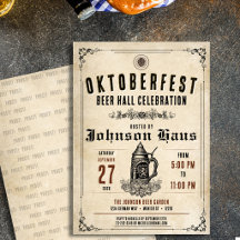 Personlig vintage-Oktoberfest-inbjudan