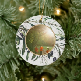 Personlig Vintage Olive Gren Glad helg Julgransprydnad Keramik