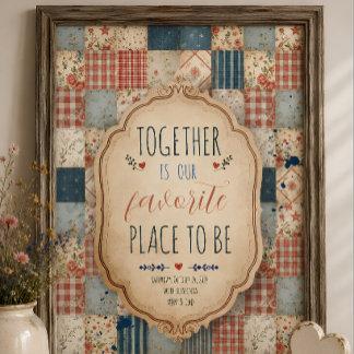 Personlig Vintage Patchwork Familjeminne Poster