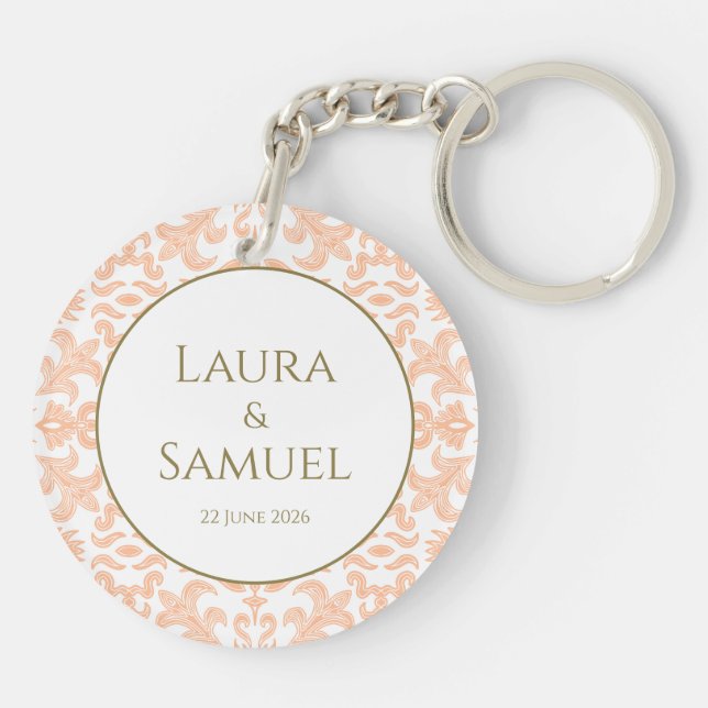 Personlig Vintage Peach Acrylic Keychain (Baksidan)