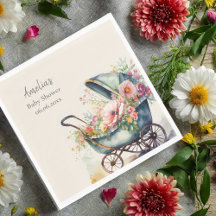 Personlig Vintage Pram Baby Shower