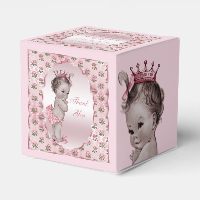 Personlig Vintage Princess Baby Ro Tack Presentaskar (Baksidan Sidan)
