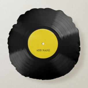 Personlig Vintage Record Round Dekorativ kudde