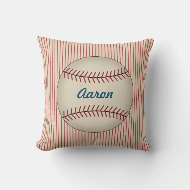 Personlig Vintage Red Sports Baseball Pillow Kudde (Framsida)