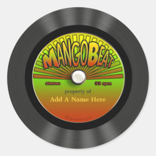Personlig Vintage Reggae Vinyl Record Runt Klistermärke