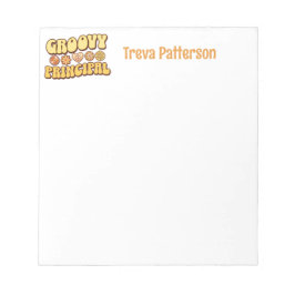 Personlig Vintage Retro Groovy Principal Anteckningsblock