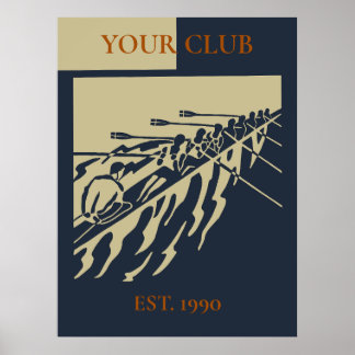 Personlig Vintage Retro Roddklubb Poster