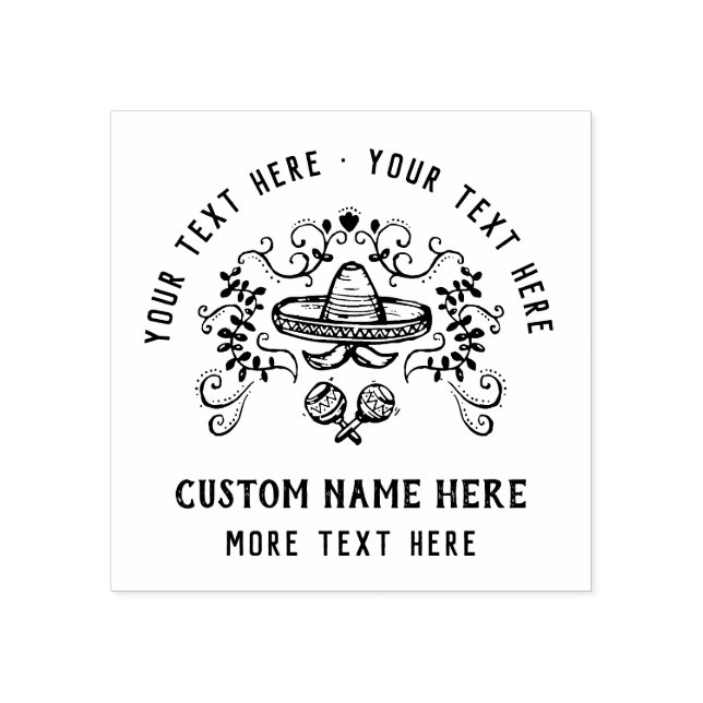 Personlig Vintage Rustic Handdragen mexikanska Stämpel (Tryck)