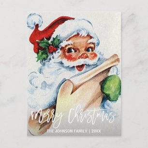 Personlig Vintage Santa God jul Helg Vykort
